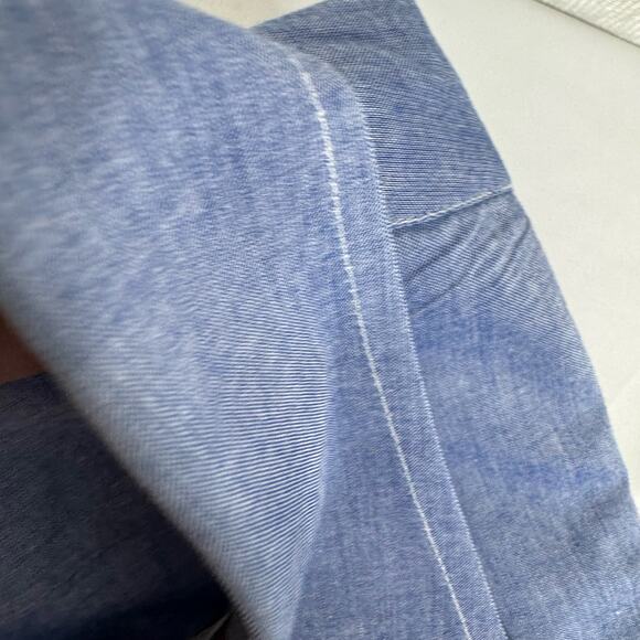 Cole Haan Cotton Long Sleeve Blue Chambray Button Down Shirt Size L - Picture 9 of 9